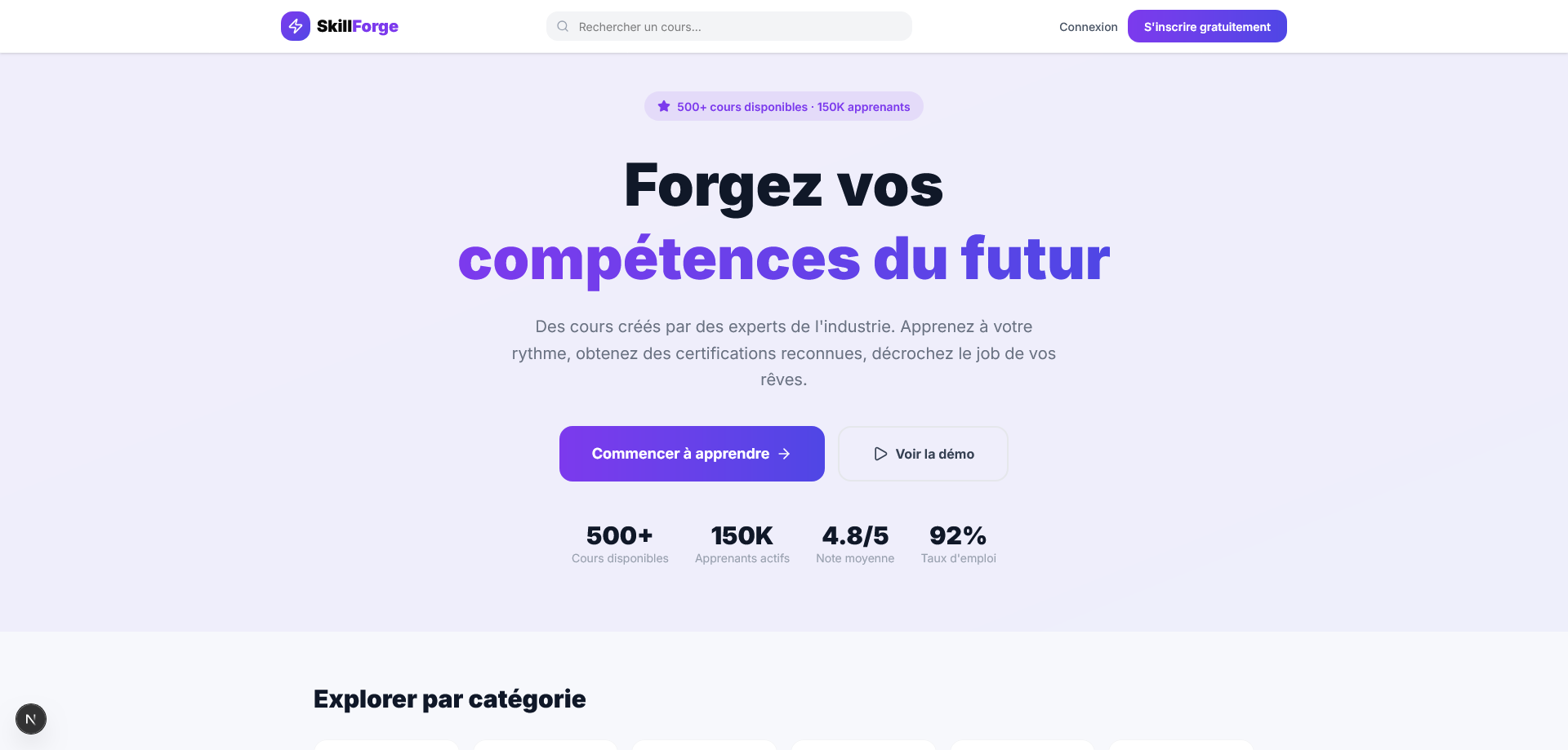 SkillForge — Plateforme E-Learning